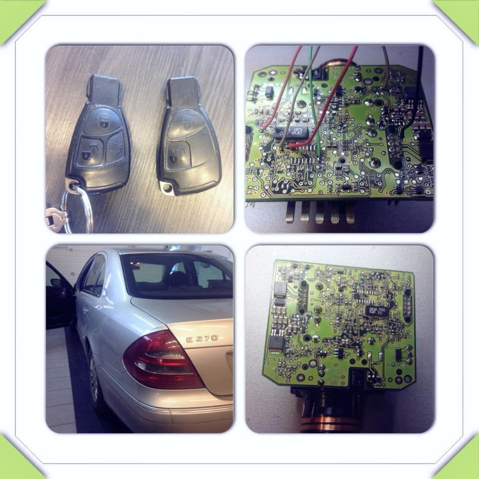 Servis elektronike Mercedes ključa — otvoreni ključevi i štampane ploče